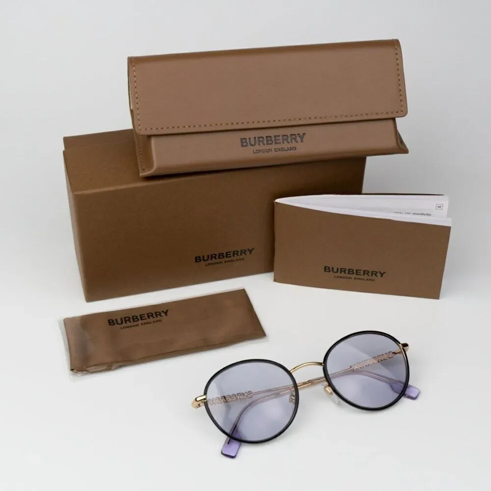 SALE! NEW Burberry BE3148D 10171A Black Lillac Oval Unisex Sunglasses BE 3148D